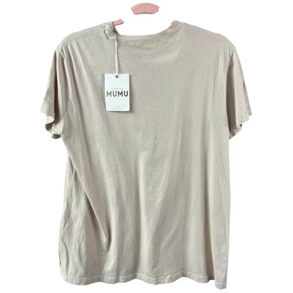 Show Me Your Mumu beige She Loves You Thomas t-shirt 100% organic cotton XS NWT